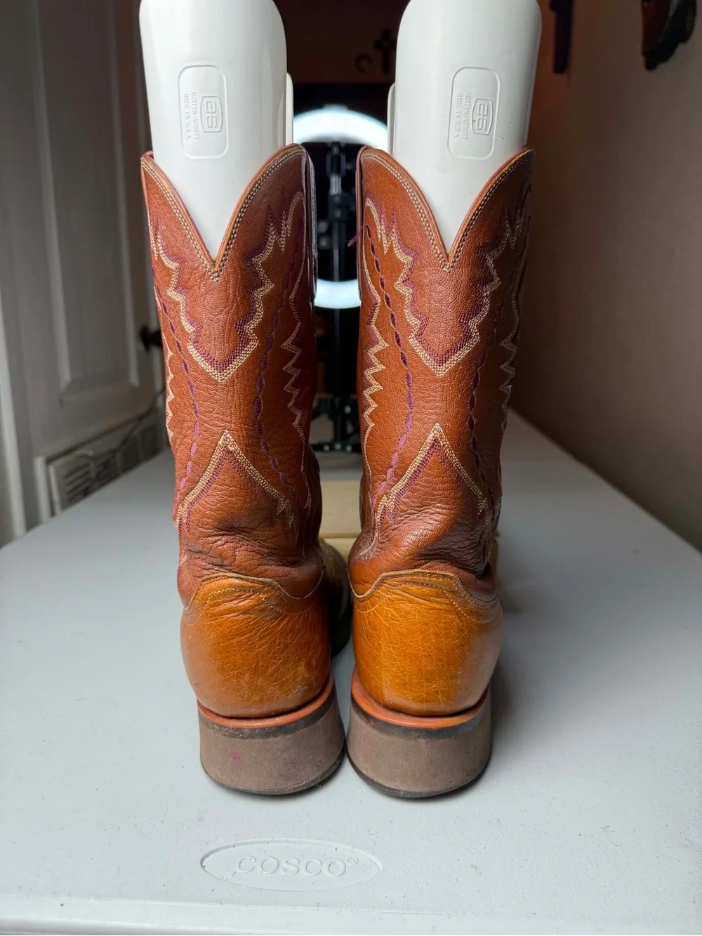 Lucchese 2000 Full Quill Ostrich Skin Tan Leather Western Cowboy Boots Sz 7